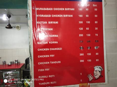 Menu at Aarif Muradabadi Chicken Corner, New Delhi