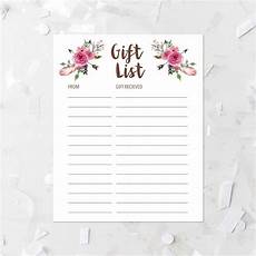 Free Wedding Gift List by Bohemian Tribal Gift List Printable Pink Floral Gift List Free Wedding Gift List