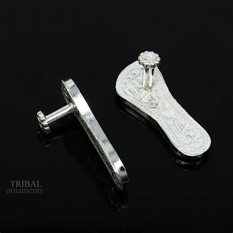 1.5" sterling silver handmade idols Charan paduka,slippers for idol ...