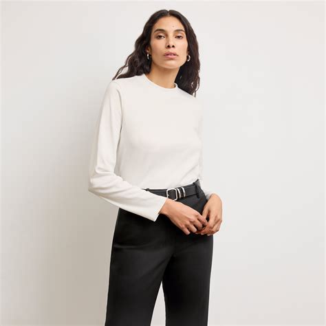 Raquel Long-Sleeve Tee - Organic Pima Cotton :: White – M.M.LaFleur