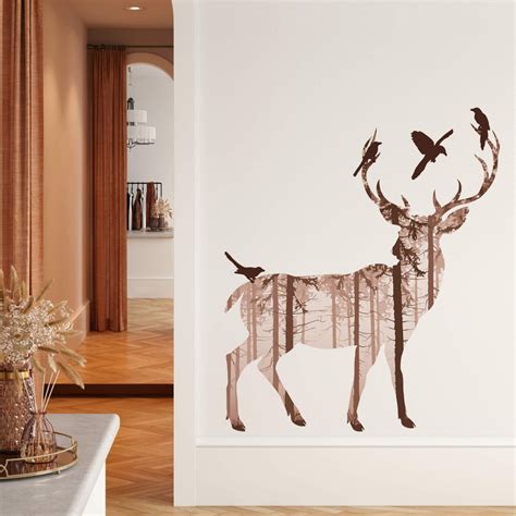 Deer Silhouette Brown Wall sticker | wall-art.com