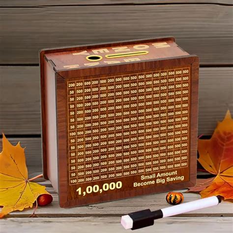 Buy SIGNAMIO Money Saving Box for Adult and Kids 1 Lakh Wooden Piggy ...
