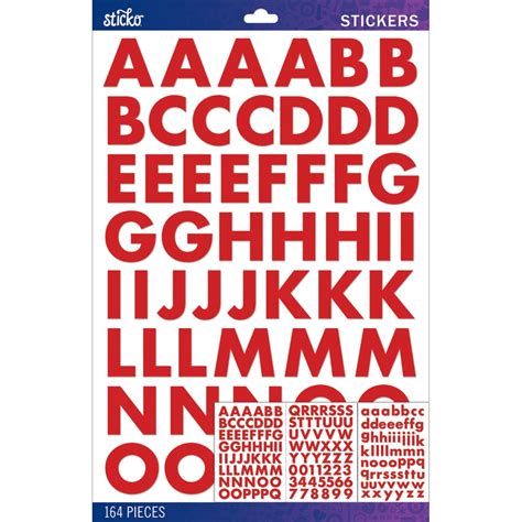 Sticko Alphabet Stickers-Red Futura Bold Large - Walmart.com
