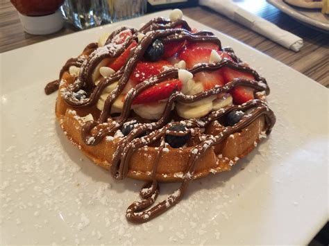 White Chocolate Nutella Waffle w/fruit [4032x3024]