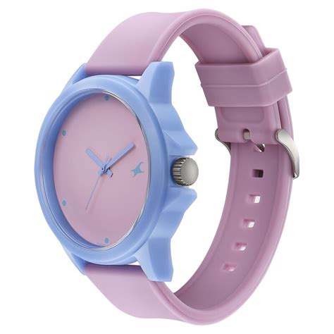 Fastrack Tees Quartz Analog Pink Dial Silicone Strap Unisex Watch