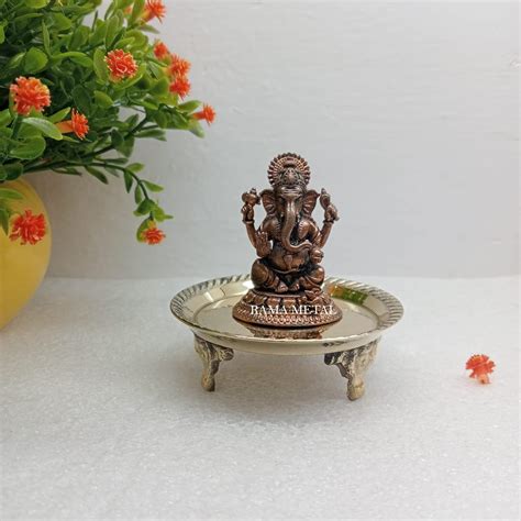 Buy RAMA METAL Copper Ganesh Idol | Ganesha Statue | Vinayagar Idol ...