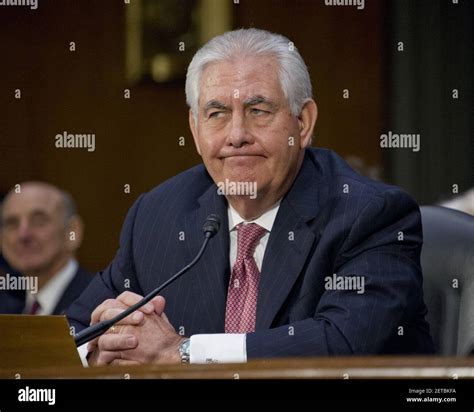 Rex Wayne Tillerson, former chairman and chief executive officer of ExxonMobil testifies before ...