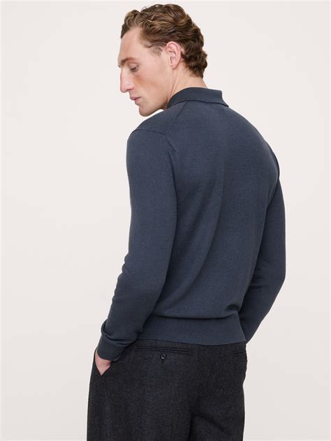 Merino Long-Sleeve Sweater Polo | Banana Republic