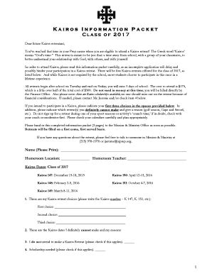 Fillable Online Kairos Information Packet Fax Email Print - pdfFiller