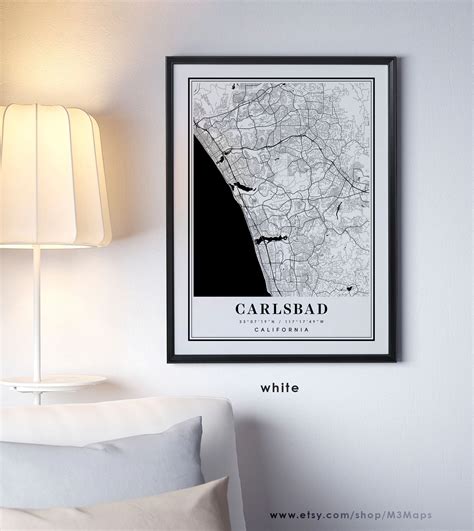 Carlsbad California Map Carlsbad CA Map Carlsbad City Map | Etsy