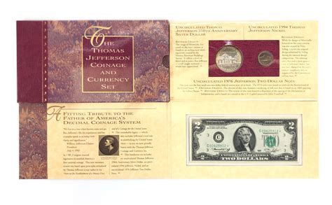 Lot - 1993 U.S. THOMAS JEFFERSON COINAGE & CURRENCY SET