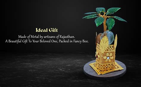 Buy Urja Utsav® Gold Plated Metal Tulsi Plant (Tulsi Shaligram with Pot ...