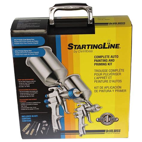 DeVilbiss 802343 DeVilbiss StartingLine HVLP Gravity Feed Paint and Primer Spray Gun Kits ...