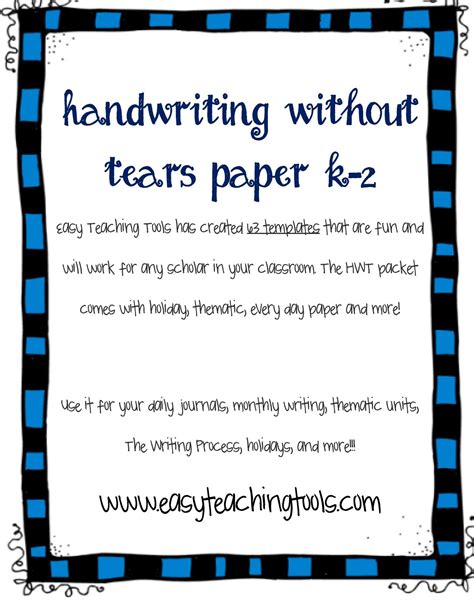 Handwriting without Tears - Easy Teaching Tools