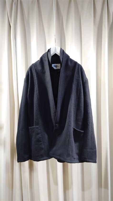 Garage.U.W BISYU BLACK SHETLAND WOOL SHAWL COLLAR JACKET | Garage.U.W