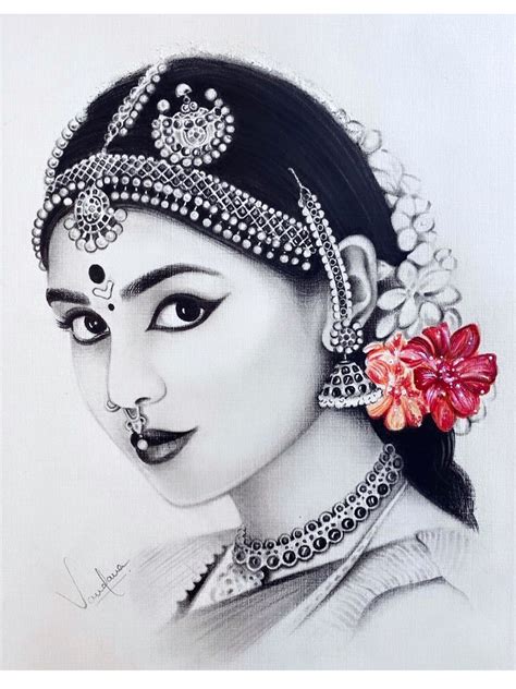 Pencil Sketch Of Indian Girl
