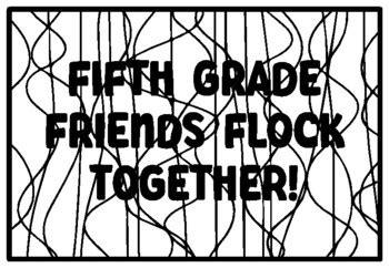 FIFTH GRADE FRIENDS FLOCK TOGETHER! Flamingo Classroom Quotes Coloring ...