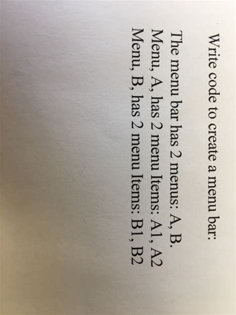 Write a Java Code to Create Menu Items and Perform Event Handling 的图像结果