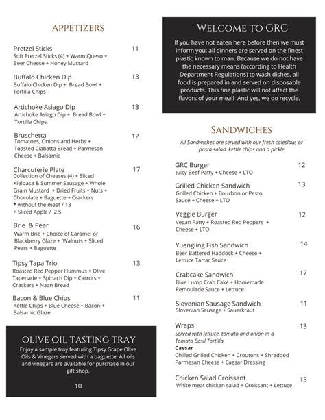 Menu - Grand River Cellars Winery & Restaurant