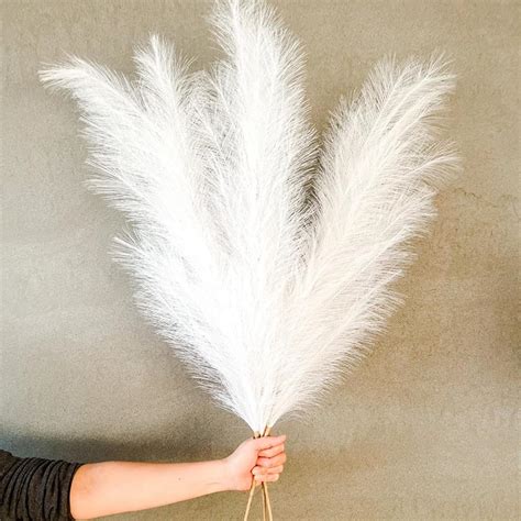Buy Harobey 4 PCS Faux Pampas Grass Decor 46/3.8FT Tall Fake Pompas ...