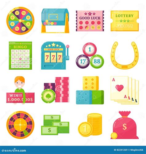 Lottery Theme Elements Set stock vector. Illustration of chance - 82241269