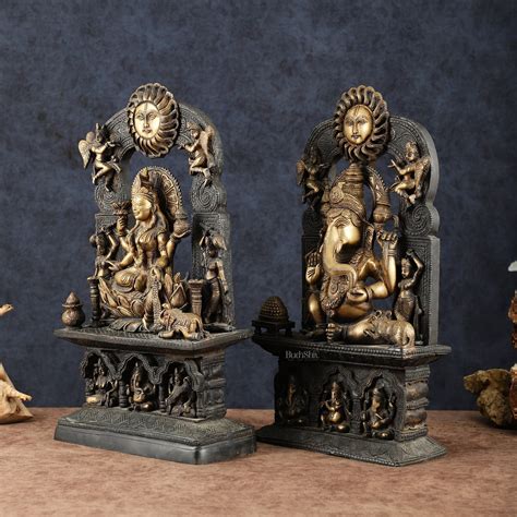 Buy Brass Lord Ganesha and Goddess Lakshmi Statue Pair – 20" Height ...