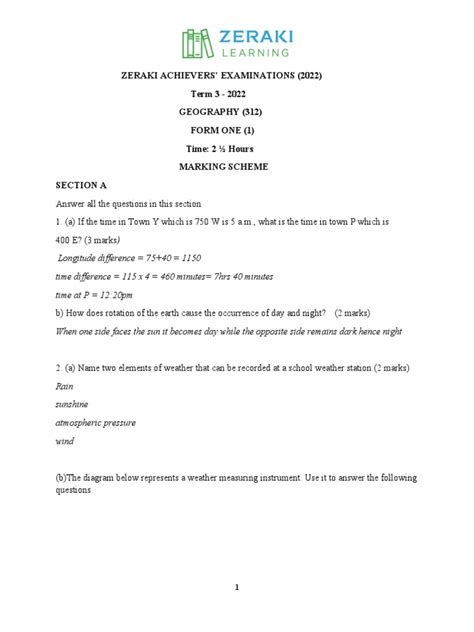 Image result for Form 1 Geography Test