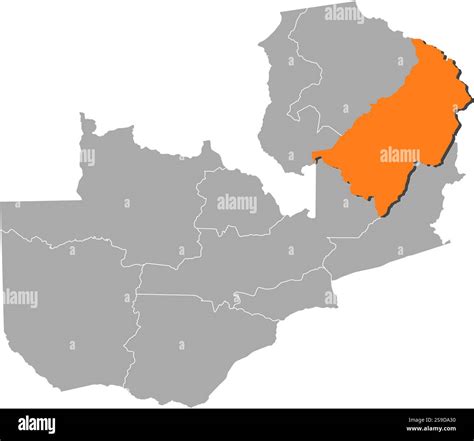 Map of Zambia with the provinces, Muchinga is highlighted by orange Stock Vector Image & Art - Alamy