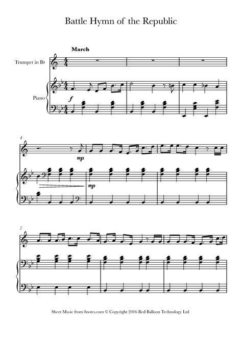 Howe - Battle Hymn of the Republic Sheet music for Trumpet - 8notes.com