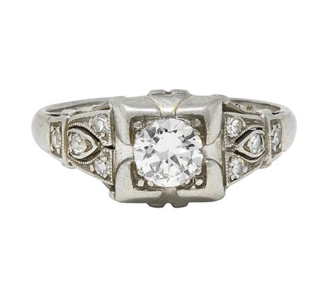 Antique Art Deco Bailey Banks Biddle 18K Yellow Gold Sapphire Diamond Ring - GIA For Sale at ...