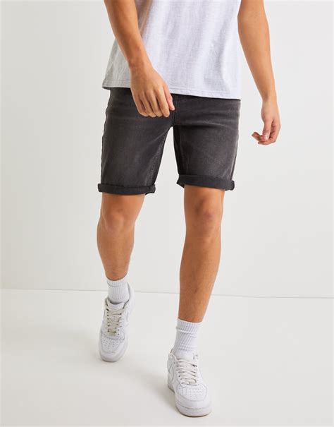 Mens skinny fit denim shorts discount