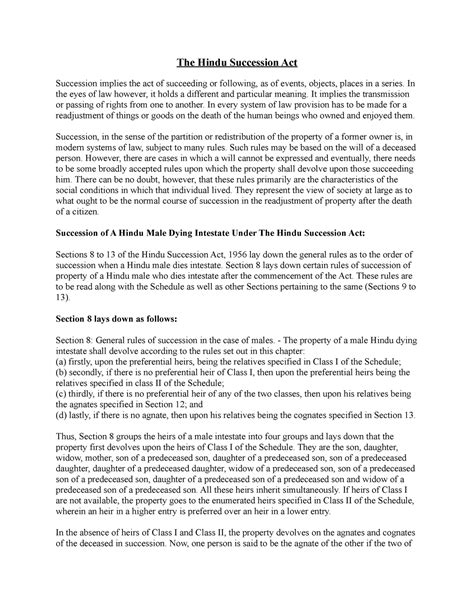 Succession - Family Law - The Hindu Succession Act Succession implies ...