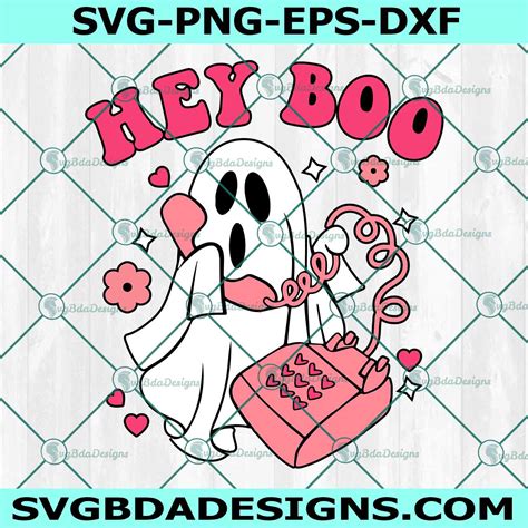 Hey Boo Svg, Cute Ghost Svg, Ghost Halloween Svg