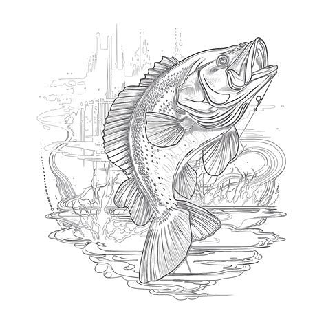 Bass Fishing Coloring Pages | Coloring Pages Mimi Panda