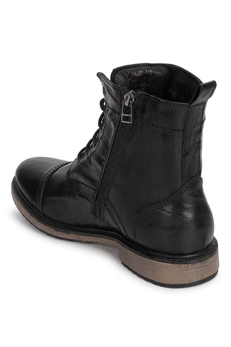 Allen Cooper Men's Genuine Leather Comfortable Boots With Memory Foam ...