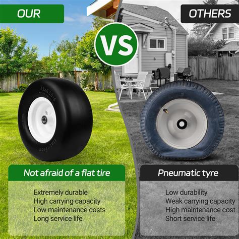 Snapklik.com : 13x6.50-6 Flat Free Lawn Mower Tires By PANDEELS - 3/4 ...
