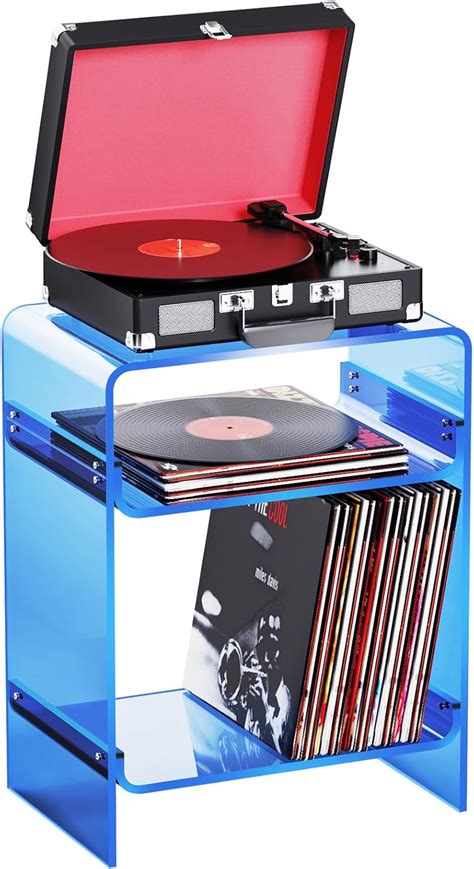 Acrylicolor Acrylic Record Player Table with Storage Shelf, India | Ubuy