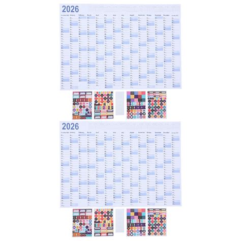 Ostracsh 2 Sets Yearly Wall Calendar - Giant 2026 Minimalist English ...