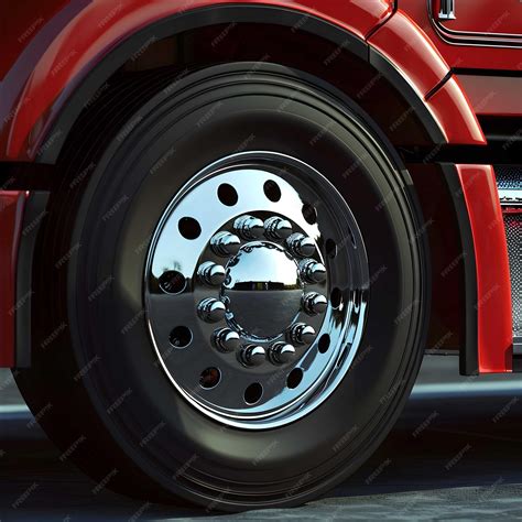 Premium Photo | Big Rig Semi Truck Wheels Tires Chrome Truck Wheels ...