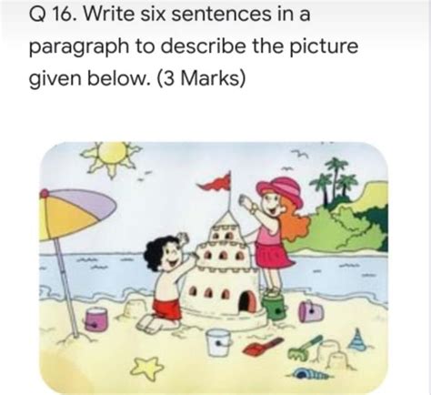 write six sentences in a paragraph to describe the picture given below ...