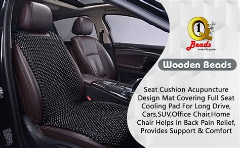 Q1 Beads XXLBlack Wooden Beads Seat Cushion Acupuncture Design for Car ...