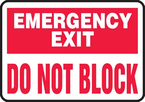 Accuform "Emergency Exit - Do Not Block" Safety Sign, Plastic, 10 x 14 ...