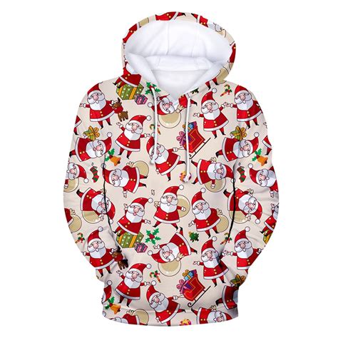 Aoochasliy Mens Hoodies Pullover Christmas Clothes Sweatshirt Hoodie ...