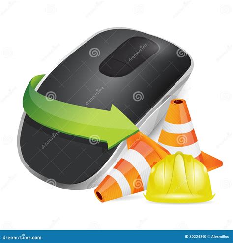 Construction Barrier Wireless Computer Mouse Stock Illustration ...