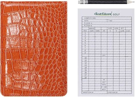 Buy Scott Edward Golf Scorecard Cover Leather Scorecard Holder ...
