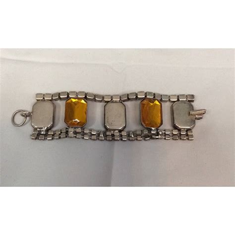 VINTAGE 1950s-1960s HANDMADE METAL SKULL BIKER WHITE ORANGE RHINESTONE ...