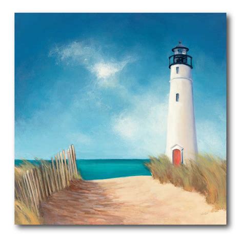 Blue Sky Lighthouse Canvas Wall Art - 16W x 16H in. - WEB-NC135 ...