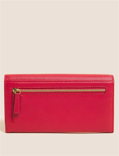 Buy Leather Croc Effect Large Foldover Purse at Marks & Spencer