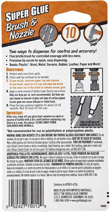 Buy Gorilla Super Glue with Brush & Nozzle Applicator, 12 Gram, Clear ...