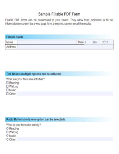 30+ FREE PDF Fillable Document Samples to Download